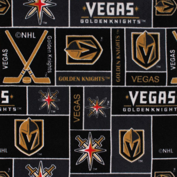 NHL Vegas Golden Knights VGK FLEECE Fabric Block Print