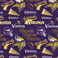NFL Minnesota Vikings Cotton Fabric Retro