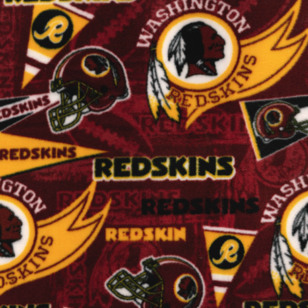 NFL Washington Football Team Old Redskins Logo FLEECE Fabric Vintage Print