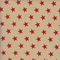 Battleground Red Stars on Antique USA Cotton Fabric