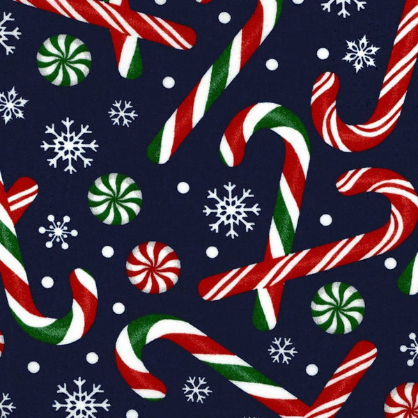 Candy Canes and Peppermint Twist Christmas Cotton Fabric