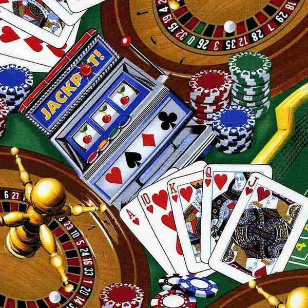 Casino Table Games Vegas Gambling Cotton Fabric