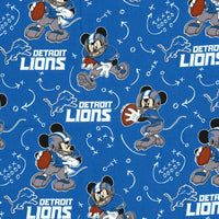NFL Detroit Lions Mickey Mouse Cotton Fabric NFL Disney Mash-Up