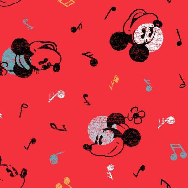 Disney Mickey & Minnie Mouse Music Cotton Fabric
