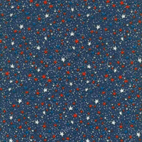 Dotted Stars on Navy Cotton Fabric