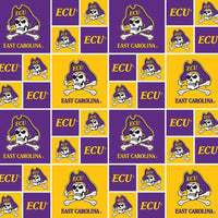 East Carolina University ECU Pirates Cotton Fabric Block