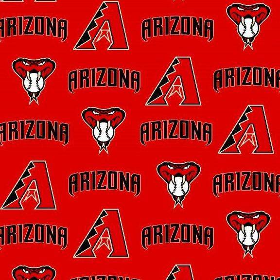 MLB Arizona Diamondbacks Red Cotton Fabric Logo - Team Fabric - Same Day Fabric - Fabric Traditions