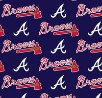 MLB Atlanta Braves Cotton Fabric Logo - Team Fabric - Same Day Fabric - Fabric Traditions