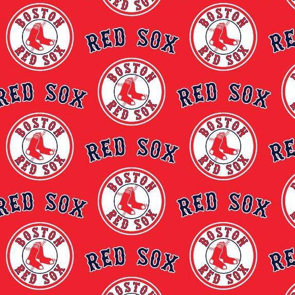 MLB Boston Red Sox Red Cotton Fabric Logo - Team Fabric - Same Day Fabric - Fabric Traditions