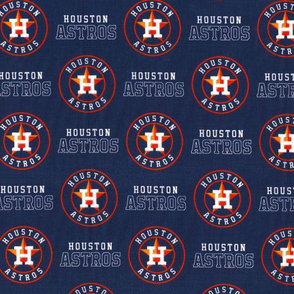 MLB Houston Astros Navy Blue Cotton Fabric Logo - Team Fabric - Same Day Fabric - Fabric Traditions