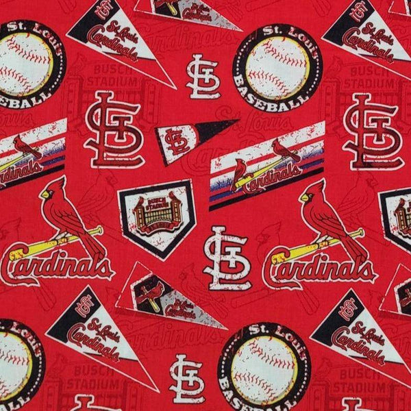 MLB St. Louis Cardinals Cotton Fabric Vintage - Team Fabric - Same Day Fabric - Fabric Traditions