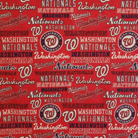 MLB Washington Nationals Red Cotton Fabric Logo - Team Fabric - Same Day Fabric - Fabric Traditions