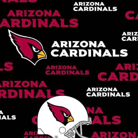 NFL Arizona Cardinals Logo Helmet Black Fabric - Team Fabric - Same Day Fabric - Fabric Traditions