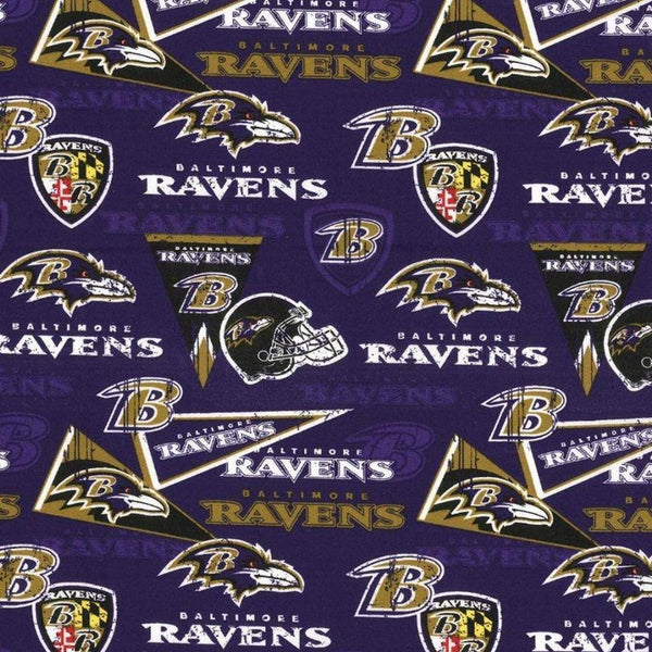 NFL Baltimore Ravens Retro Fabric - Team Fabric - Same Day Fabric - Fabric Traditions