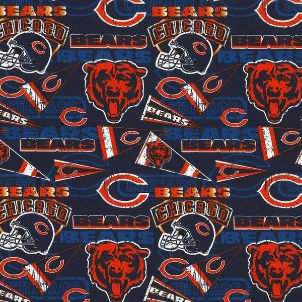NFL Chicago Bears Cotton Fabric Retro - Team Fabric - Same Day Fabric - Fabric Traditions