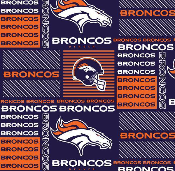 NFL Denver Broncos Patch Cotton Fabric - Team Fabric - Same Day Fabric - Fabric Traditions