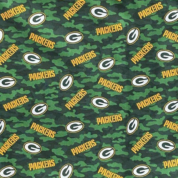 NFL Green Bay Packers Cotton Fabric Camo - Team Fabric - Same Day Fabric - Fabric Traditions