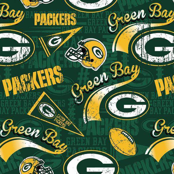 NFL Green Bay Packers Retro Cotton Fabric - Team Fabric - Same Day Fabric - Fabric Traditions