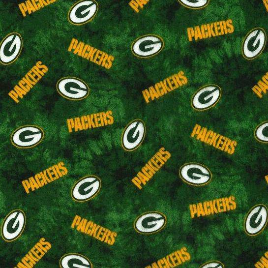 NFL Green Bay Packers Tie Dye Flannel Fabric - Team Fabric - Same Day Fabric - Fabric Traditions