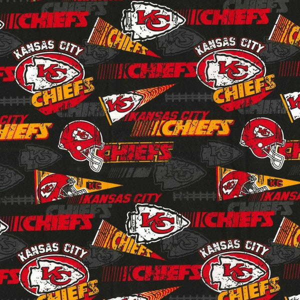 NFL Kansas City Chiefs Cotton Fabric Retro - Team Fabric - Same Day Fabric - Fabric Traditions
