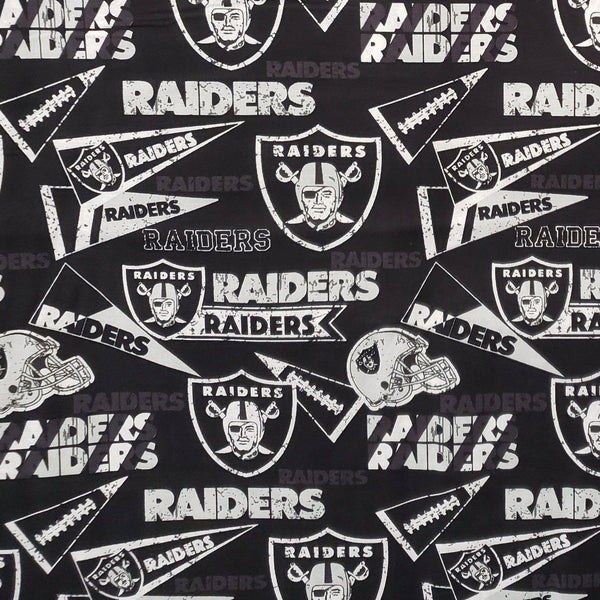 NFL Las Vegas Raiders Cotton Fabric Retro - Team Fabric - Same Day Fabric - Fabric Traditions