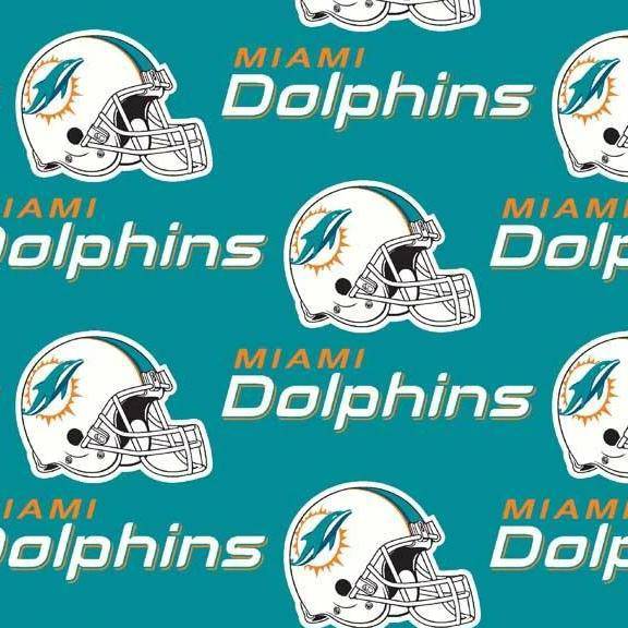 NFL Miami Dolphins Cotton Fabric Helmet - Team Fabric - Same Day Fabric - Fabric Traditions