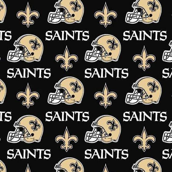 NFL New Orleans Saints Cotton Fabric Black - Team Fabric - Same Day Fabric - Fabric Traditions