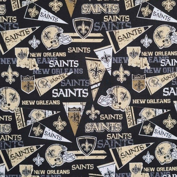 NFL New Orleans Saints Cotton Fabric Retro - Team Fabric - Same Day Fabric - Fabric Traditions