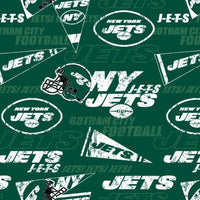NFL New York Jets Retro Cotton Fabric - Team Fabric - Same Day Fabric - Fabric Traditions