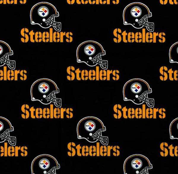 NFL Pittsburgh Steelers Cotton Fabric Black - Team Fabric - Same Day Fabric - Fabric Traditions