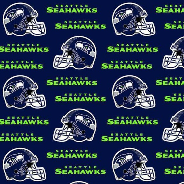 NFL Seattle Seahawks Helmet Cotton Fabric - Team Fabric - Same Day Fabric - Fabric Traditions