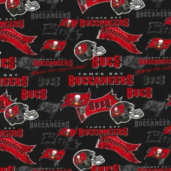 NFL Tampa Bay Buccaneers Cotton Fabric Retro - Team Fabric - Same Day Fabric - Fabric Traditions