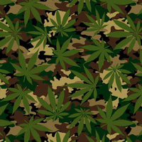 Cannabis Camo Cotton Fabric - Novelty Fabric - Same Day Fabric - Foust Textiles