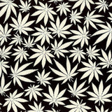 Glow In The Dark Fun Cannabis Cotton Fabric