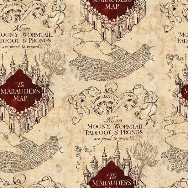 Harry Potter Cotton Fabric Marauders Map