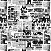 Harry Potter Cotton Fabric Wizarding World Newsprint