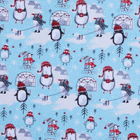 Winter Penguins Christmas Cotton Fabric - Holiday - Same Day Fabric - HIJO