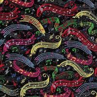 Colorful Music Cotton Fabric - Novelty Fabric - Same Day Fabric - HIJO