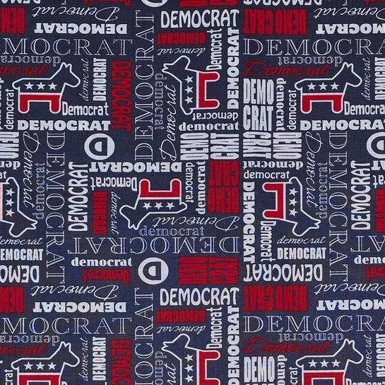 Democratic Tossed All-Over Cotton Fabric - Novelty Fabric - Same Day Fabric - HIJO