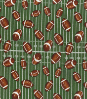 Footballs on Field Cotton Fabric - Novelty Fabric - Same Day Fabric - HIJO