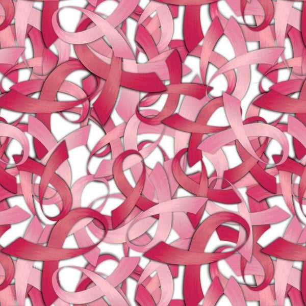 Pink Ribbons Breast Cancer Awareness Cotton Fabric - Novelty Fabric - Same Day Fabric - HIJO