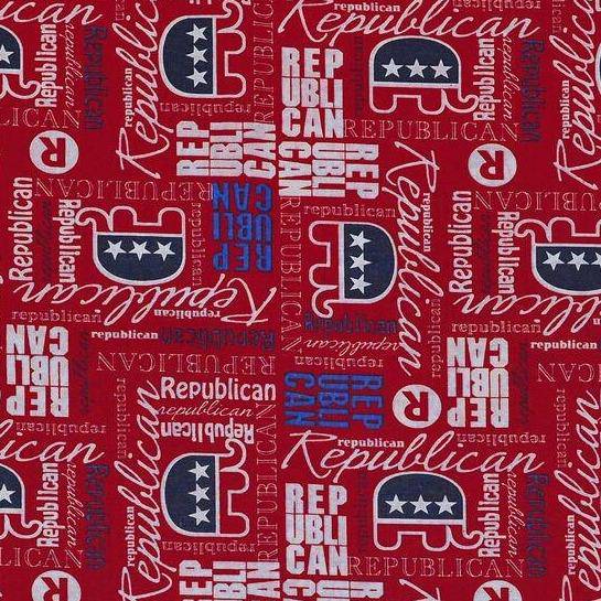 Republican Tossed All-Over Cotton Fabric - Novelty Fabric - Same Day Fabric - HIJO