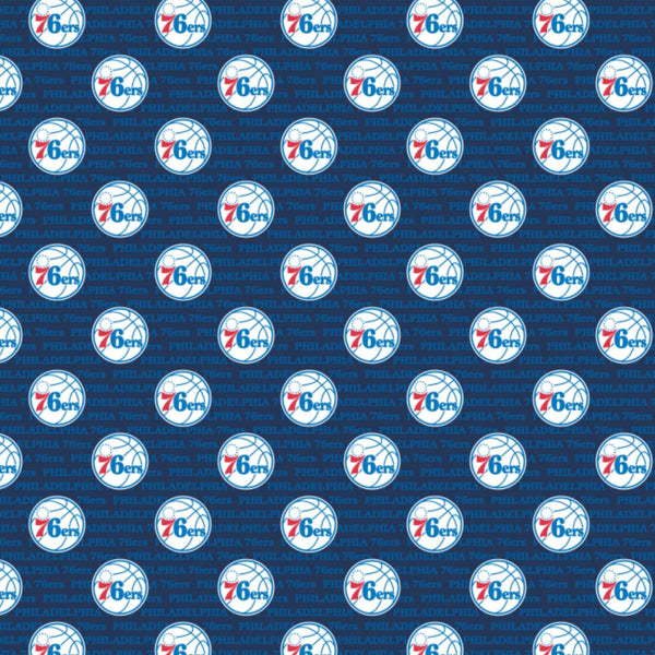 NBA Philadelphia 76ers Cotton Fabric Ditsy City Colors