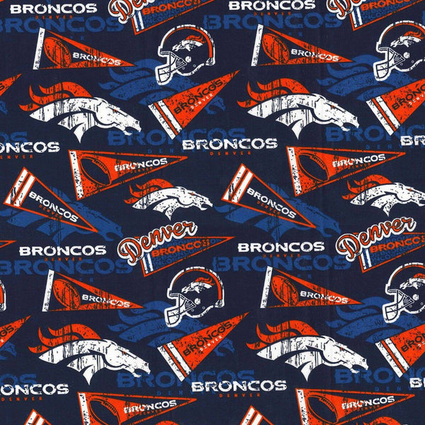 NFL Denver Broncos Cotton Fabric Retro