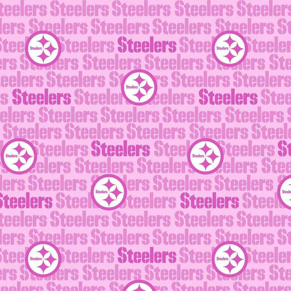 NFL Pittsburgh Steelers Cotton Fabric Pink Mini Print