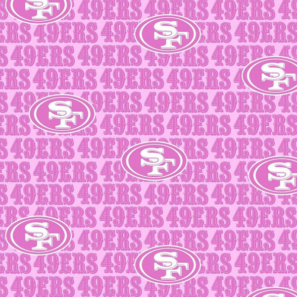 NFL San Francisco 49ers Cotton Fabric Pink Mini Print