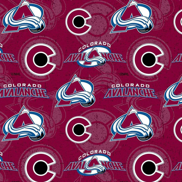 NHL Colorado Avalanche Cotton Fabric Tone on Tone