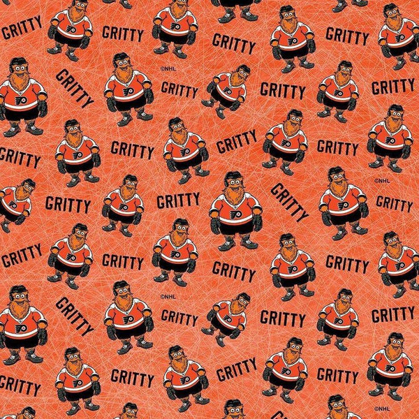 NHL Philadelphia Flyers Cotton Fabric Packed Gritty