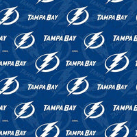 NHL Tampa Bay Lightning Cotton Fabric Tone on Tone