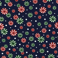 Red Green Peppermint Swirl Christmas Cotton Fabric